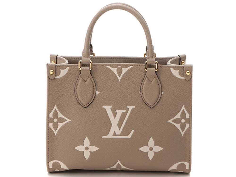 LOUIS VUITTON On The Go Bicolor Monogram Empreinte Tourtrere Creme